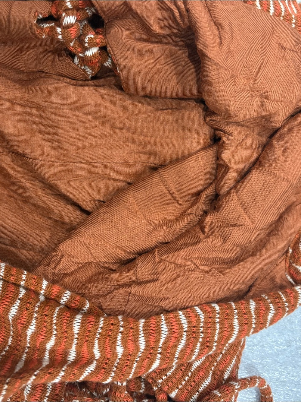 [S]Free People Frankie Sleeveless Striped Halter Maxi Dress in Rust Brown - Picture 8 of 10
